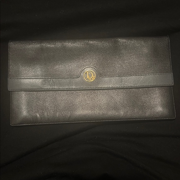 Dior Black Leather wallet with Gold Logo - Picture 9 of 16